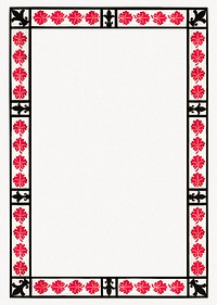 Red vintage ornamental frame.  Remastered by rawpixel