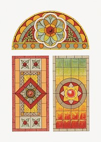 Vintage stained glass element psd.  Remastered by rawpixel