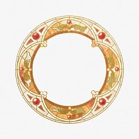 Gold vintage stained glass frame. Remastered by rawpixel