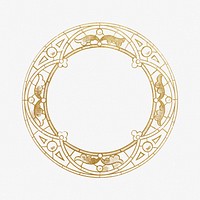 Gold vintage stained glass frame. Remastered by rawpixel