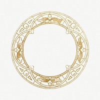 Gold vintage stained glass frame psd. Remastered by rawpixel