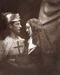 Sir Galahad and the pale nun (19th century) vintage print by Julia Margaret Cameron. Original public domain image from The Minneapolis Institute of Art. Digitally enhanced by rawpixel.