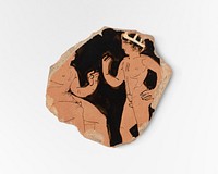 Terracotta fragment of a stemless kylix pottery. Original public domain image from The MET Museum. Digitally enhanced by rawpixel.