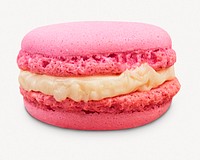 Pink macaron collage element  psd