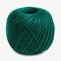 Green yarn collage element psd