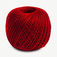 Red yarn  collage element psd