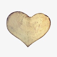 Wooden heart collage element, isolated image