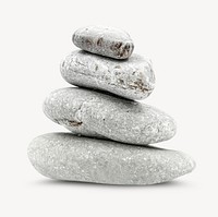 Zen stones collage element, isolated image psd