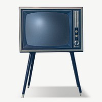 Vintage TV collage element psd