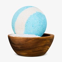 Blue bath bomb, spa isolated design