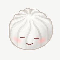 Chinese bun emoji illustration collage element psd