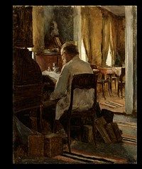 Carl gustaf swan at his work table, 1889, Eero Järnefelt