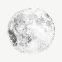 Full moon collage element psd