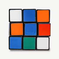 Puzzle cube game collage element psd