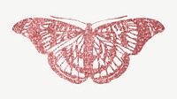 Pink sparkly butterfly, aesthetic collage element psd. Remixed from the artwork of E.A. Séguy.