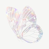 Sparkly holographic butterfly, aesthetic collage element psd. Remixed from the artwork of E.A. Séguy.