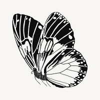 E.A Séguy's vintage butterfly illustration in black and white. Remixed by rawpixel.