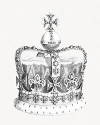 Queen crown illustration.    Remastered by rawpixel