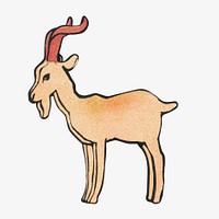 Goat, vintage animal illustration.  Remastered by rawpixel