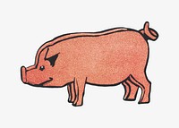 Pig, vintage animal illustration.  Remastered by rawpixel