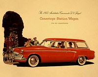 The 1955 Studebaker Commander V-8 Regal Conestoga station wagon for six passengers (1955). Original public domain image from the Library of Congress. Digitally enhanced by rawpixel.