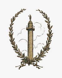 Napolean tower with laurel wreath.   Remastered by rawpixel