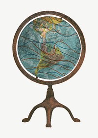 Geography globe, object clipart psd.   Remixed by rawpixel.