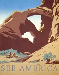 See America (1936) vintage poster by Frank S. Nicholson. Original public domain image from the Library of Congress. Digitally enhanced by rawpixel.