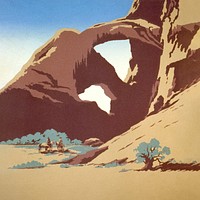 Vintage canyon nature illustration.   Remixed by rawpixel.