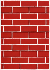 Vintage red brick wall background illustration.   Remixed by rawpixel.