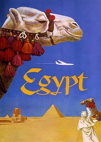 Egypt. Fly TWA (1960) vintage poster by David Klein. Original public domain image from the Library of Congress. Digitally enhanced by rawpixel.