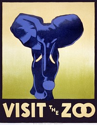 Visit the zoo (1936) vintage poster by Federal Art Project, W.P.A., Original public domain image from the Library of Congress. Digitally enhanced by rawpixel.