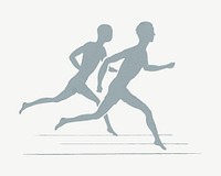 Silhouette runners, athlete clipart psd.   Remixed by rawpixel.