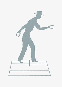 Silhouette horseshoe pitching, athlete illustration.   Remixed by rawpixel.