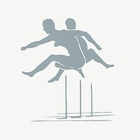 Silhouette jumping sport, athlete clipart psd.   Remixed by rawpixel.
