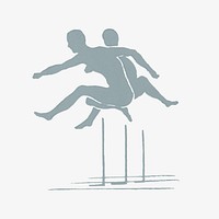 Silhouette jumping sport, athlete illustration.   Remixed by rawpixel.