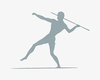 Silhouette javelin throw, athlete illustration.   Remixed by rawpixel.