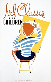 Art classes for children / REK (1936) vintage poster by Illinois WPA Art Project. Original public domain image from the Library of Congress. Digitally enhanced by rawpixel.