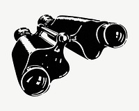 Vintage binoculars, object clipart psd.   Remixed by rawpixel.