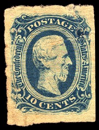 10c Jefferson Davis CSA Type II single