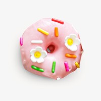 Pink confetti donut isolated image