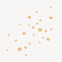 Gold glitter droplets collage element psd