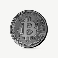 Bitcoin coin collage element psd