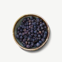 Juniper berries bowl collage element psd
