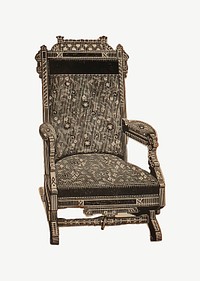 Victorian armchair, vintage furniture clipart psd. Remastered by rawpixel.