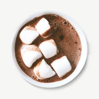 Marshmallows hot chocolate collage element psd