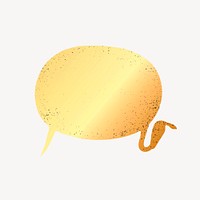 Gold speech bubble collage element psd