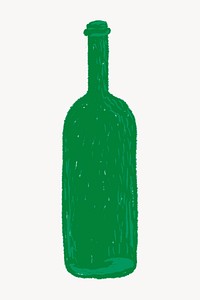 Green bottle  isolated clip art