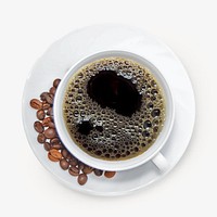 Black coffee cup, isolated image