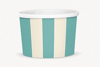 Green striped ice-cream cup, food packaging design